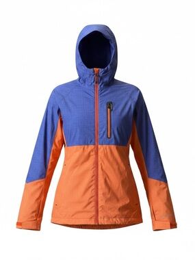 Burton Berkley shell rain jacket orange and blue XS